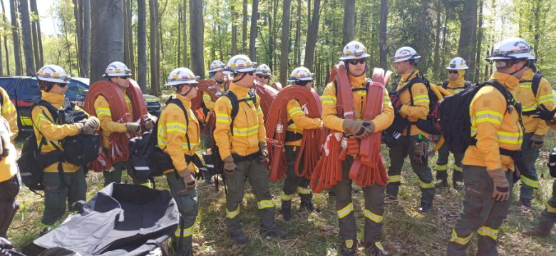 Drugi dzień ćwiczeń GFFF Poland. Strażacy przygotowują się do walki z pożarami lasów