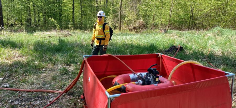 Drugi dzień ćwiczeń GFFF Poland. Strażacy przygotowują się do walki z pożarami lasów