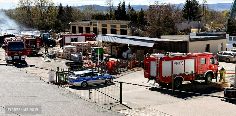 Pożar drewnianych palet przy ul. Waryńskiego. Interweniowało kilka zastępów straży pożarnej
