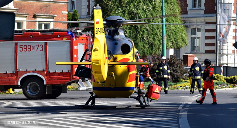 Helikopter LPR lądował na skrzyżowaniu ul. 1 Maja z Legnicką