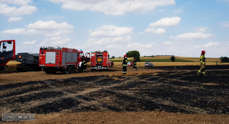 Pożar zboża i ścierniska między Kozińcem a Przedborową