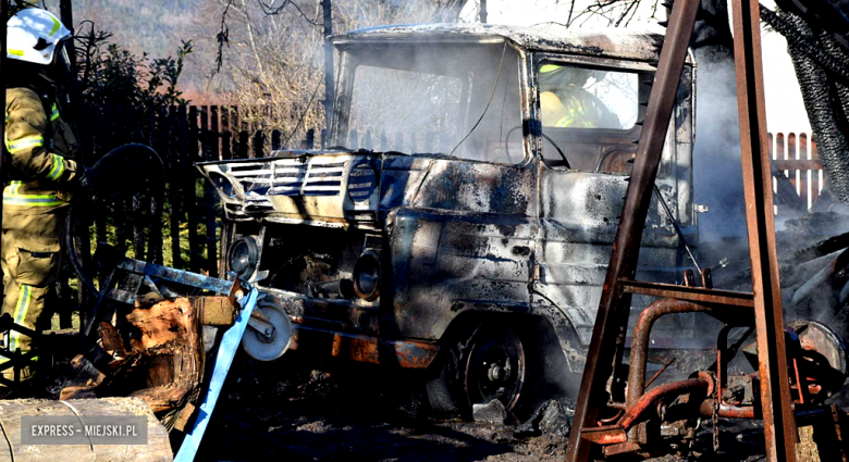 Pożar auta dostawczego w Brzeźnicy