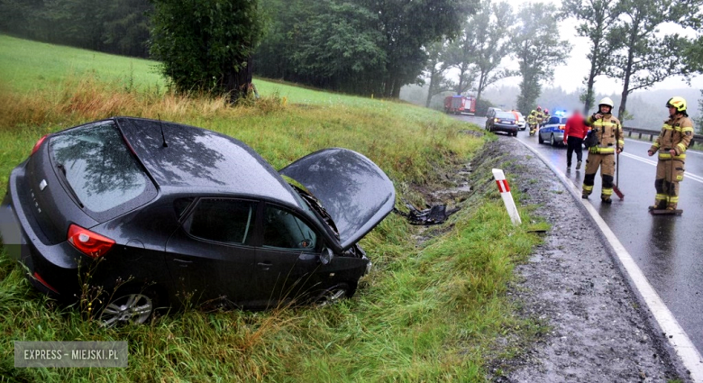 Seat wypadł z drogi na trasie Złoty Stok-Kłodzko