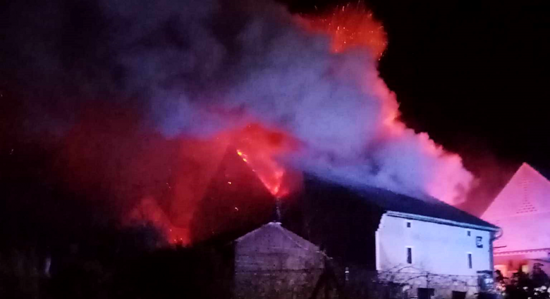 Pożar budynku gospodarczego w Bobolicach