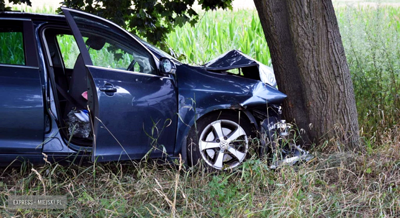 Zjechał z drogi i uderzył w drzewo