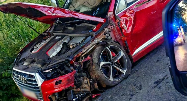 Zderzenie audi i opla za Bobolicami