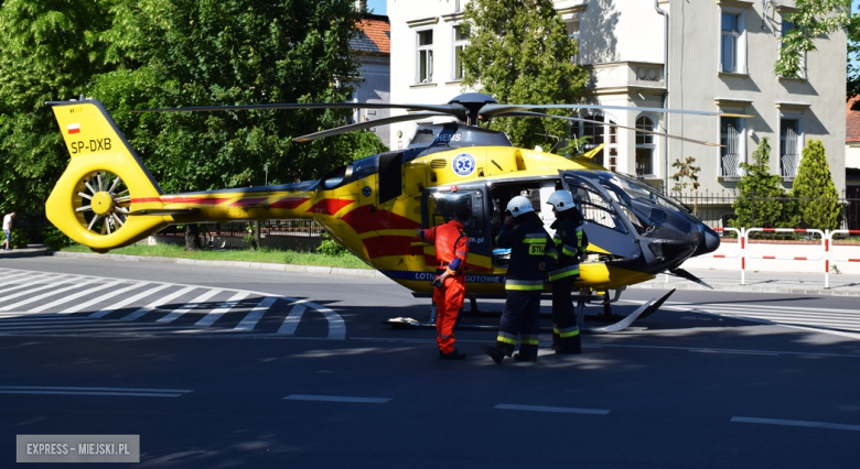 Helikopter LPR lądował na skrzyżowaniu ul. 1 Maja z Legnicką