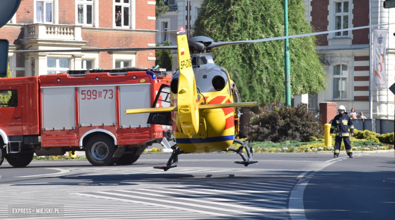 Helikopter LPR lądował na skrzyżowaniu ul. 1 Maja z Legnicką