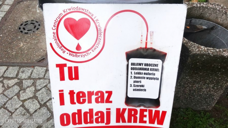 Znak zachęcający do oddania krwi