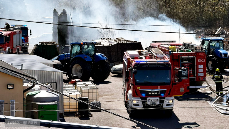 Pożar drewnianych palet przy ul. Waryńskiego. Interweniowało kilka zastępów straży pożarnej