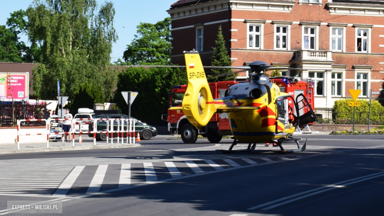 Helikopter LPR lądował na skrzyżowaniu ul. 1 Maja z Legnicką