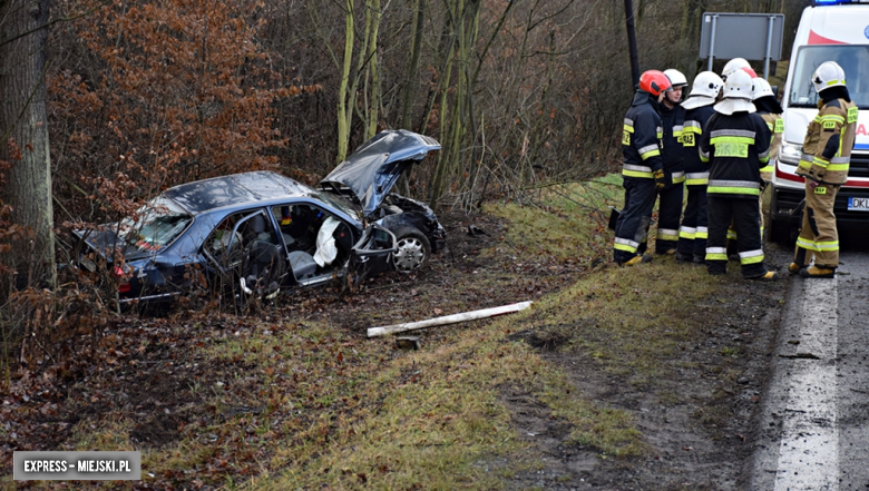 Mercedes wypadł z drogi na krajowej ósemce w Dębowinie