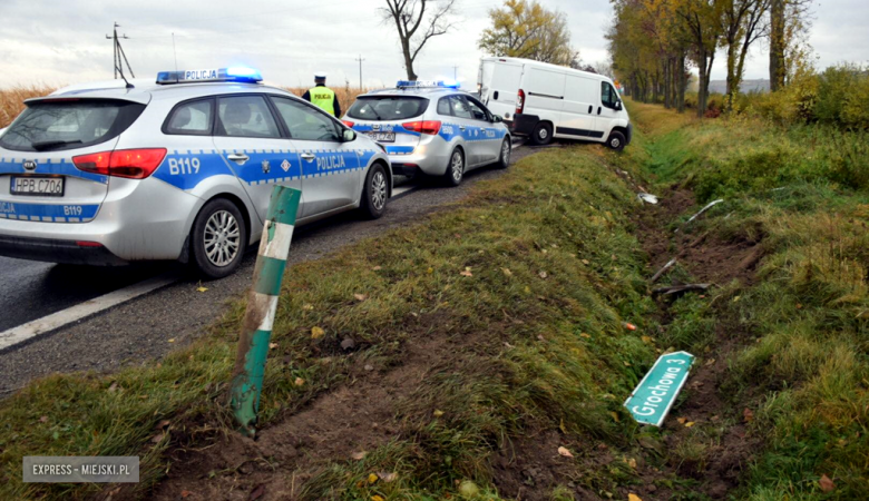 Samochód dostawczy wypadł z drogi na krajowej ósemce 