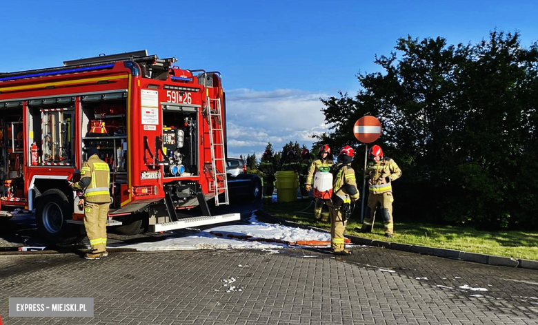 Pożar ciągnika siodłowego na ul. Wrocławskiej w Ząbkowicach Śląskich [foto]