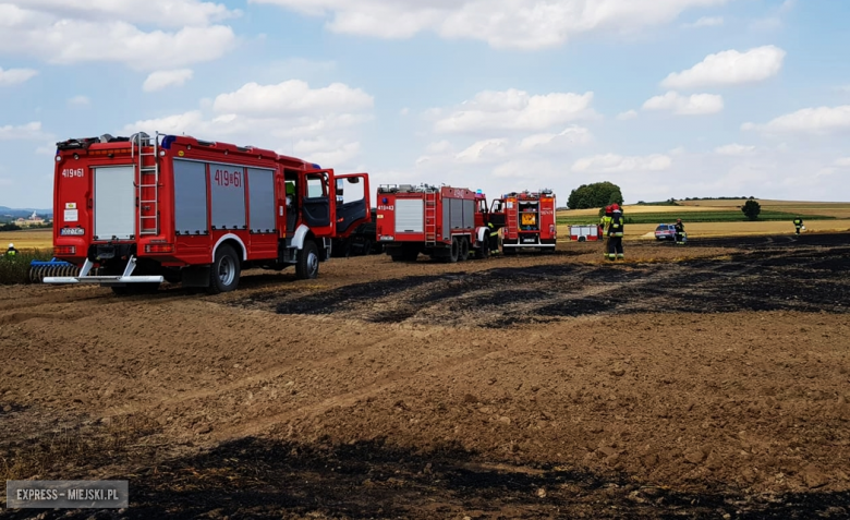 Pożar zboża i ścierniska między Kozińcem a Przedborową