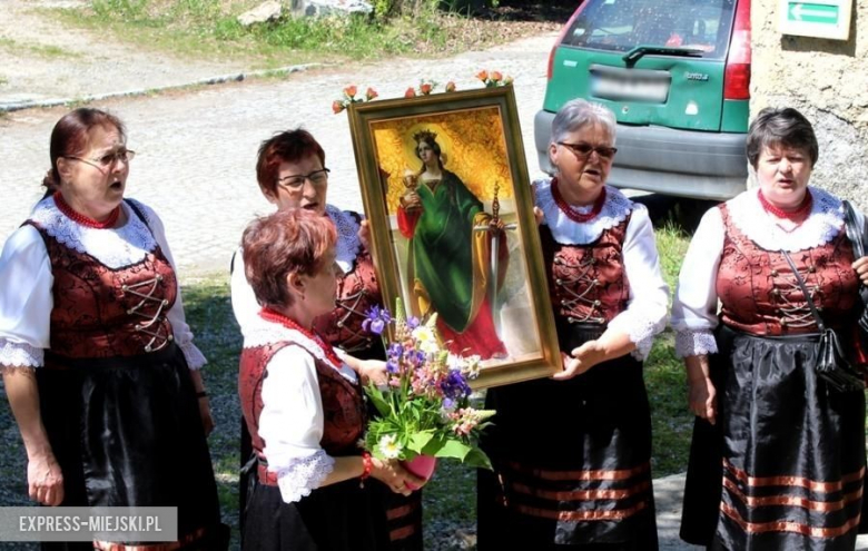 Przekazanie obrazu św. Barbary w kopalni Niklu, Chryzoprazu i Opalu w Szklarach