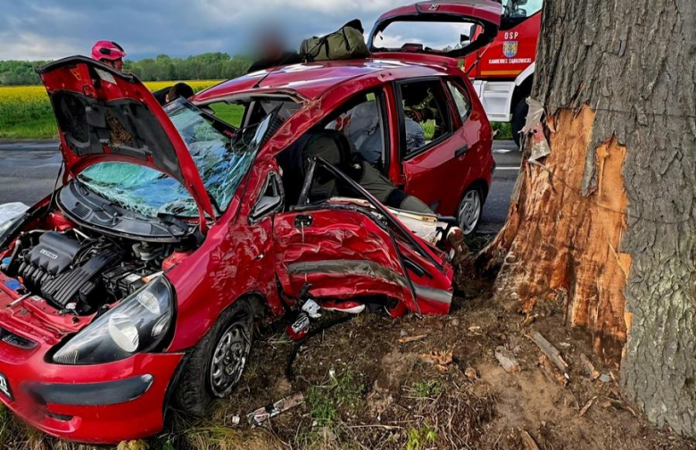 30-latek stracił panowanie nad autem i uderzył w drzewo