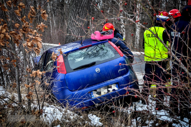 Fiat wypadł z drogi i uderzył w drzewo