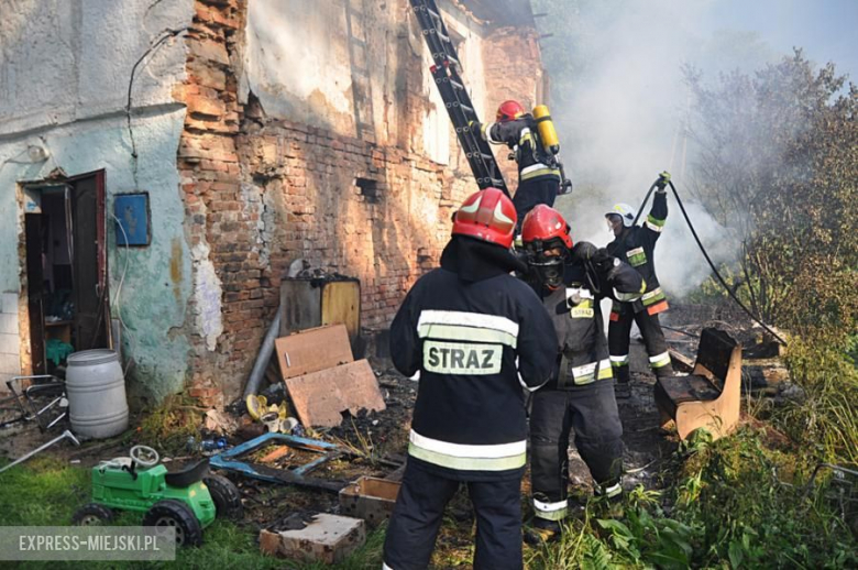 Pożar opuszczonego budynku w Opolnicy