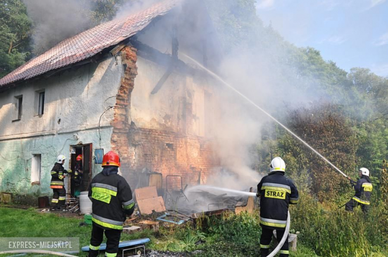 Pożar opuszczonego budynku w Opolnicy