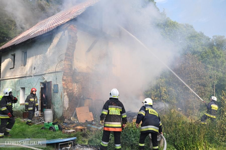 Pożar opuszczonego budynku w Opolnicy