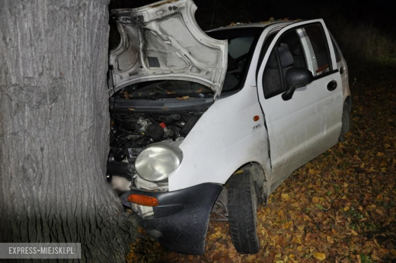 Laski: Zjechał z drogi i uderzył w drzewo