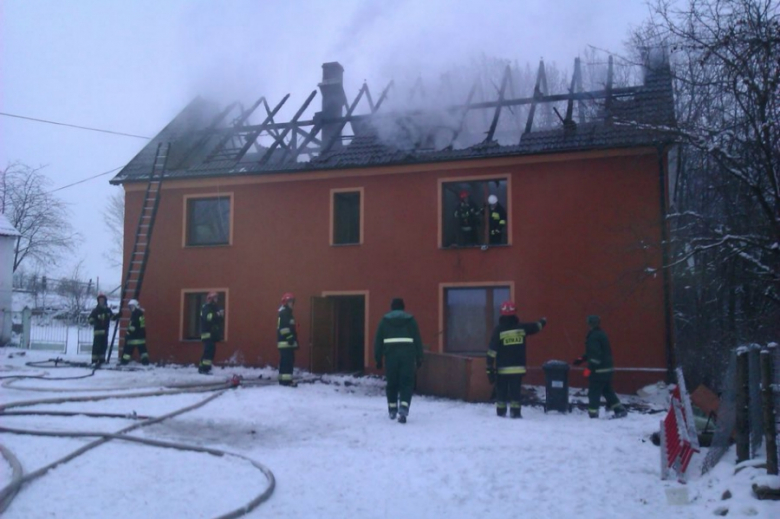 Pożar budynku mieszkalnego