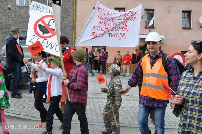 Pierwszomajowy pochód w Srebrnej Górze