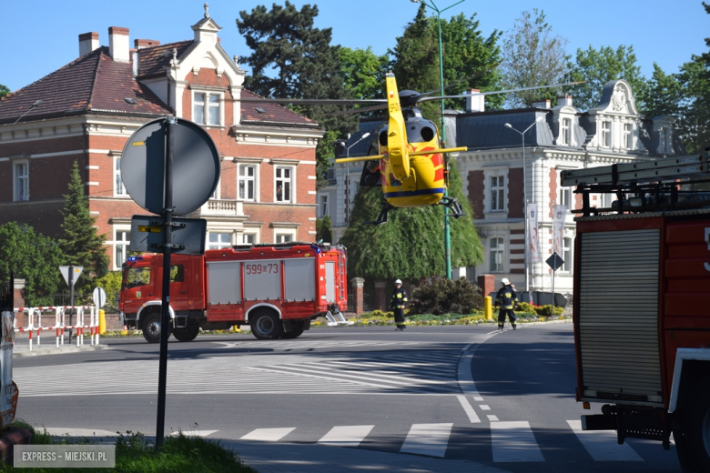 Helikopter LPR lądował na skrzyżowaniu ul. 1 Maja z Legnicką