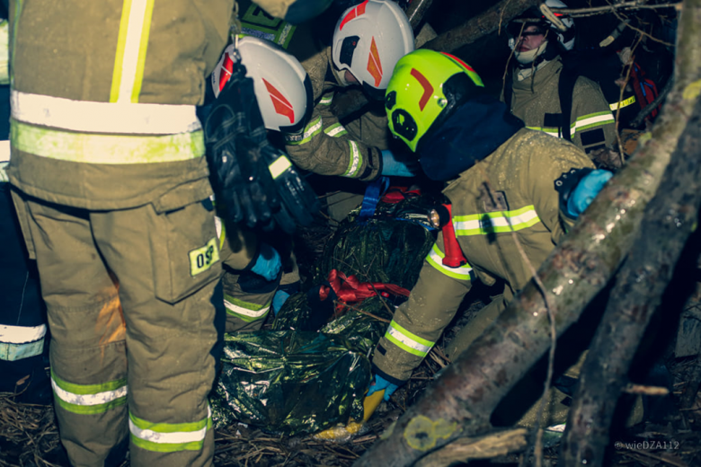 Wypadek podczas wycinki drzew. Kilka osób poszkodowanych [ćwiczenia strażaków]