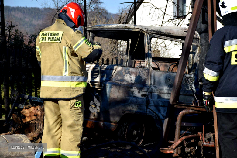 Pożar auta dostawczego w Brzeźnicy