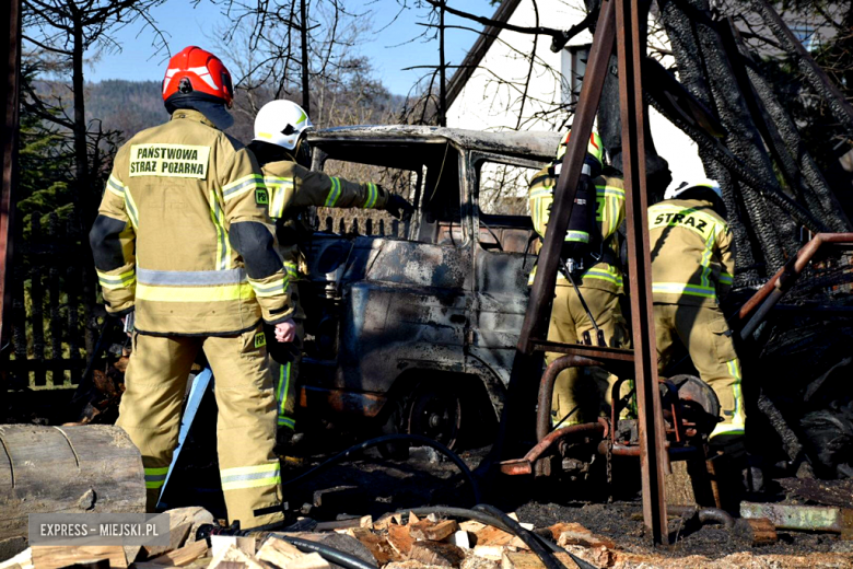 Pożar auta dostawczego w Brzeźnicy