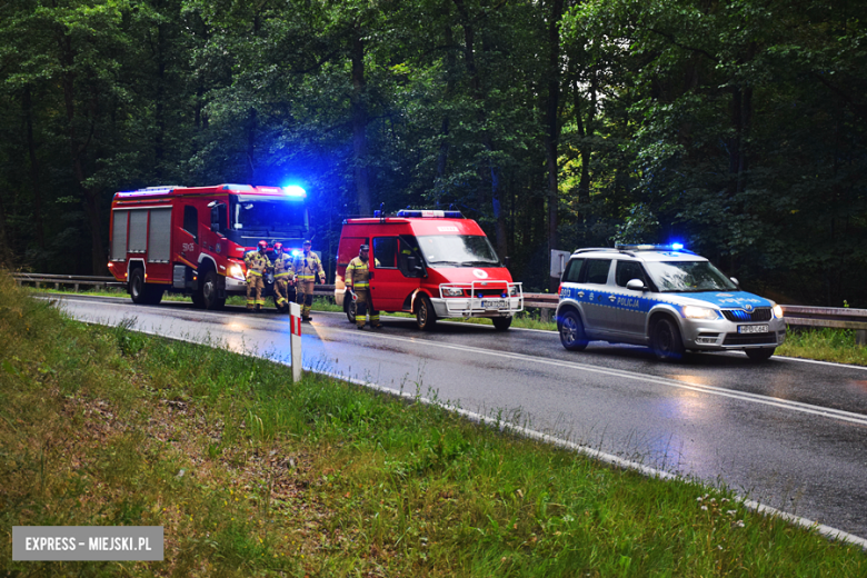 Zderzenie dwóch pojazdów ciężarowych w Laskach