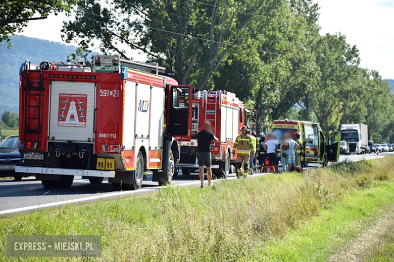 Zderzenie motocyklisty z samochodem osobowym na drodze krajowej nr 8