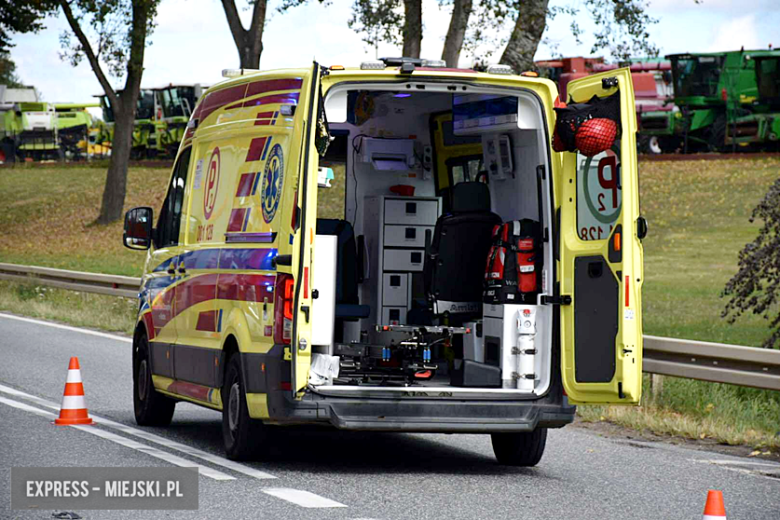 Zderzenie motocyklisty z samochodem osobowym na drodze krajowej nr 8
