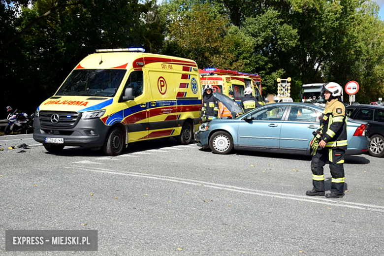 Zderzenie motocyklisty z samochodem osobowym na drodze krajowej nr 8