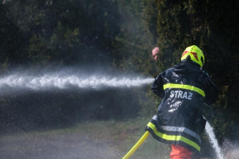 Śmigus-Dyngus w Kamieńcu Ząbkowickim. Strażacy-ochotnicy stoczyli wodną bitwę