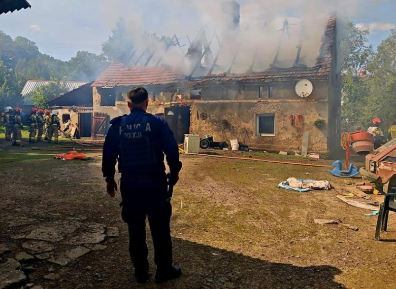 Pożar domu jednorodzinnego w Muszkowicach