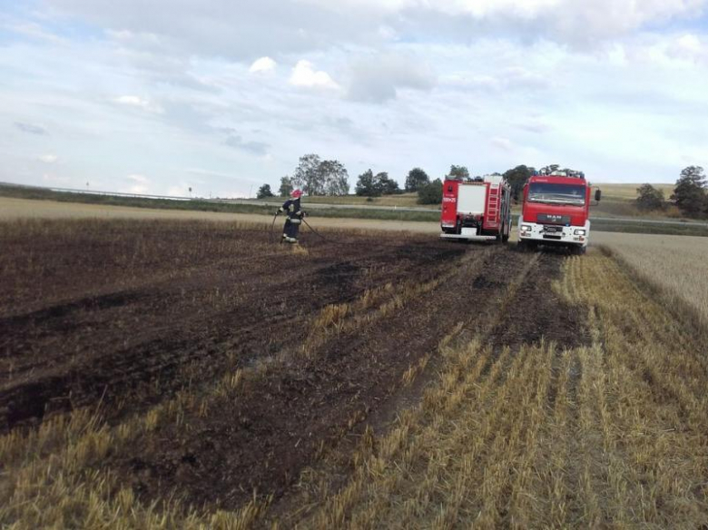 Pożar zboża w Sulisławicach