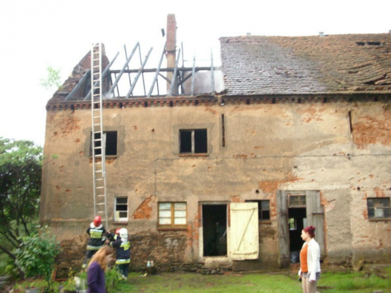 Pożar domu w Dobrzenicach