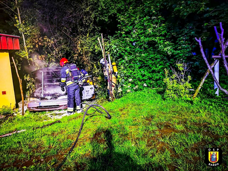 Pożar samochodu osobowego w Opolnicy