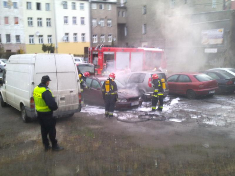 Pożar samochodu w Ząbkowicach