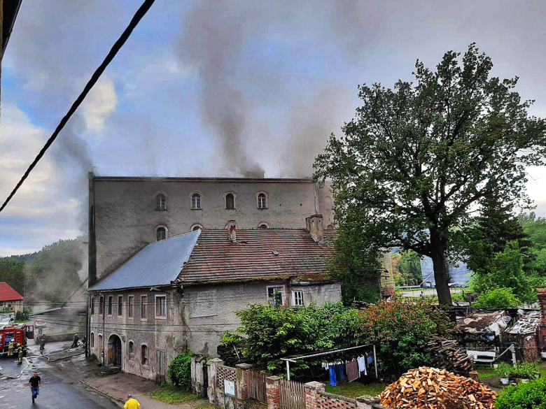 Pożar młyna zbożowego w Przyłęku