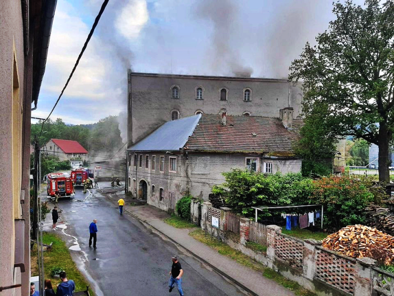 Pożar młyna zbożowego w Przyłęku