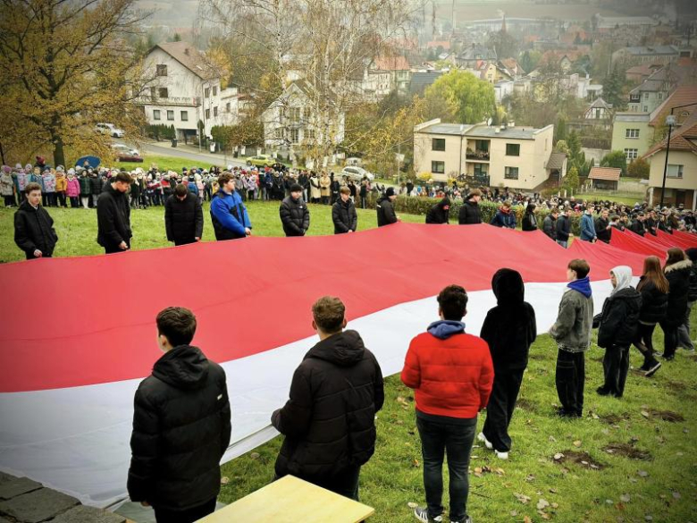 Apel niepodległościowy pod Pomnikiem Orła Piastowskiego w Ziębicach