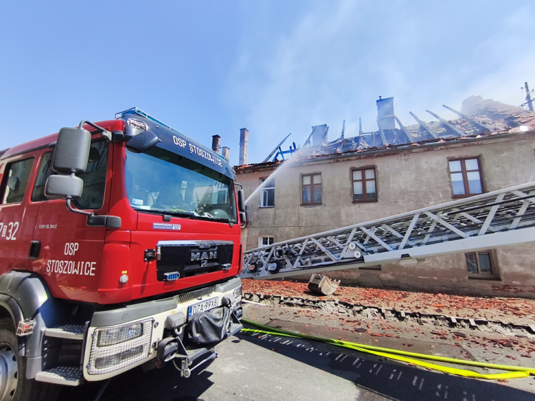 Pożar budynku wielorodzinnego przy ul. Złotostockiej w Kamieńcu Ząbkowickim