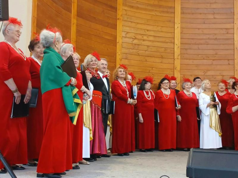 Muzyczne popołudnie w parku miejskim. Wrocławski Chór Seniora wystąpił w Złotym Stoku