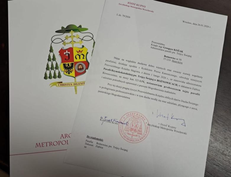 Ks. Grzegorz Kożak oficjalnie powołany na urząd proboszcza