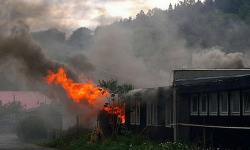 Pożar domu  w Wolanach