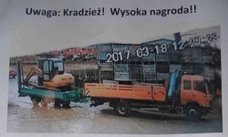 Uwaga! Skradziono ciężarówkę. Nagroda za pomoc w schwytaniu złodzieja